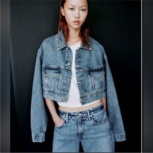 SLVRLAKE L Classic Denim Trucker Jacket Reimagined With Construction NWOT